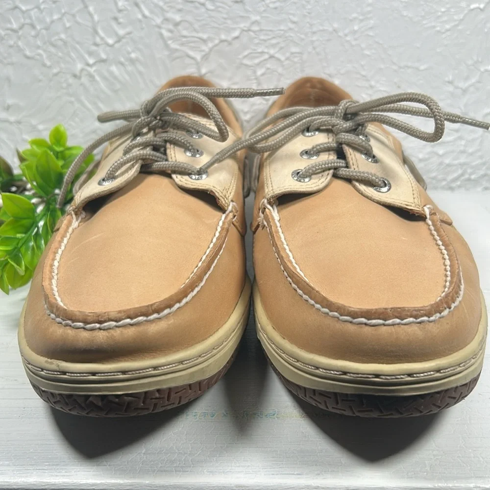Sperry Billfish 3 Eye Leather Men's Top Sider Tan Cream Boat Shoes Loafer Style